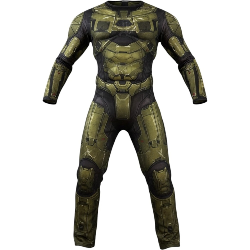 Halo Master Chief Kids Muscle Costume Disguise Inc Green Spartan Suit M 7-8